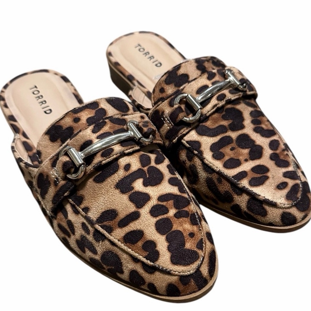 Torrid Leopard Pattern Mules with Silver Accent - image 1